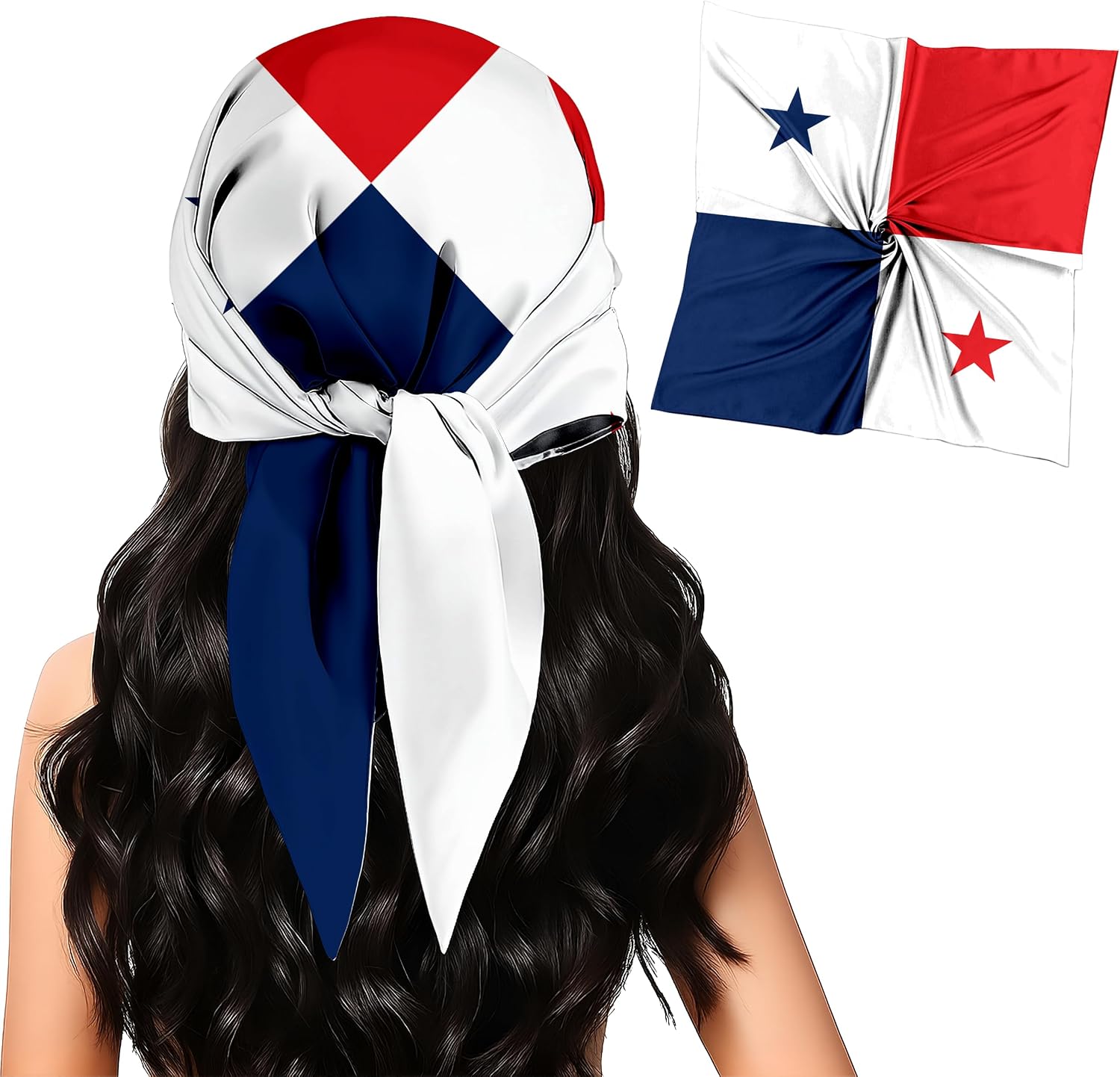 Fashion Bandana Women,Flag Silk Scarf,27.5x27.5 Large Square bandanas,Satin Hair for Sleeping,Travel,for Gift