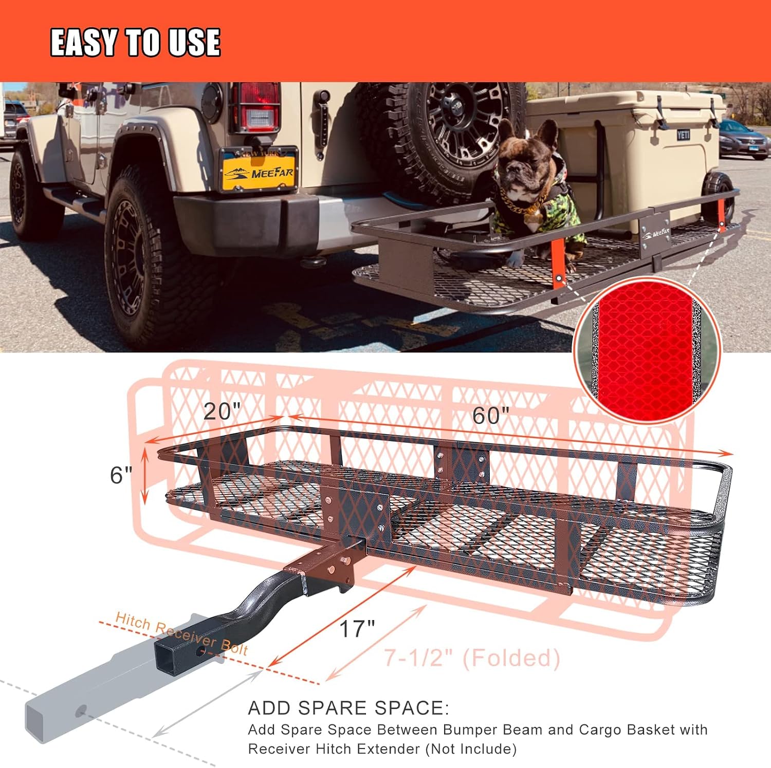 Roof Rack Rooftop Cargo Carrier Basket 65"*39"*6"+Waterproof Bag 20 Cu.Ft. | Roof Basket include Cargo Net with Hooks,Ratchet Straps,Combination Lock|200 Lbs Capacity,Universal Rooftop Large Roof Rack
