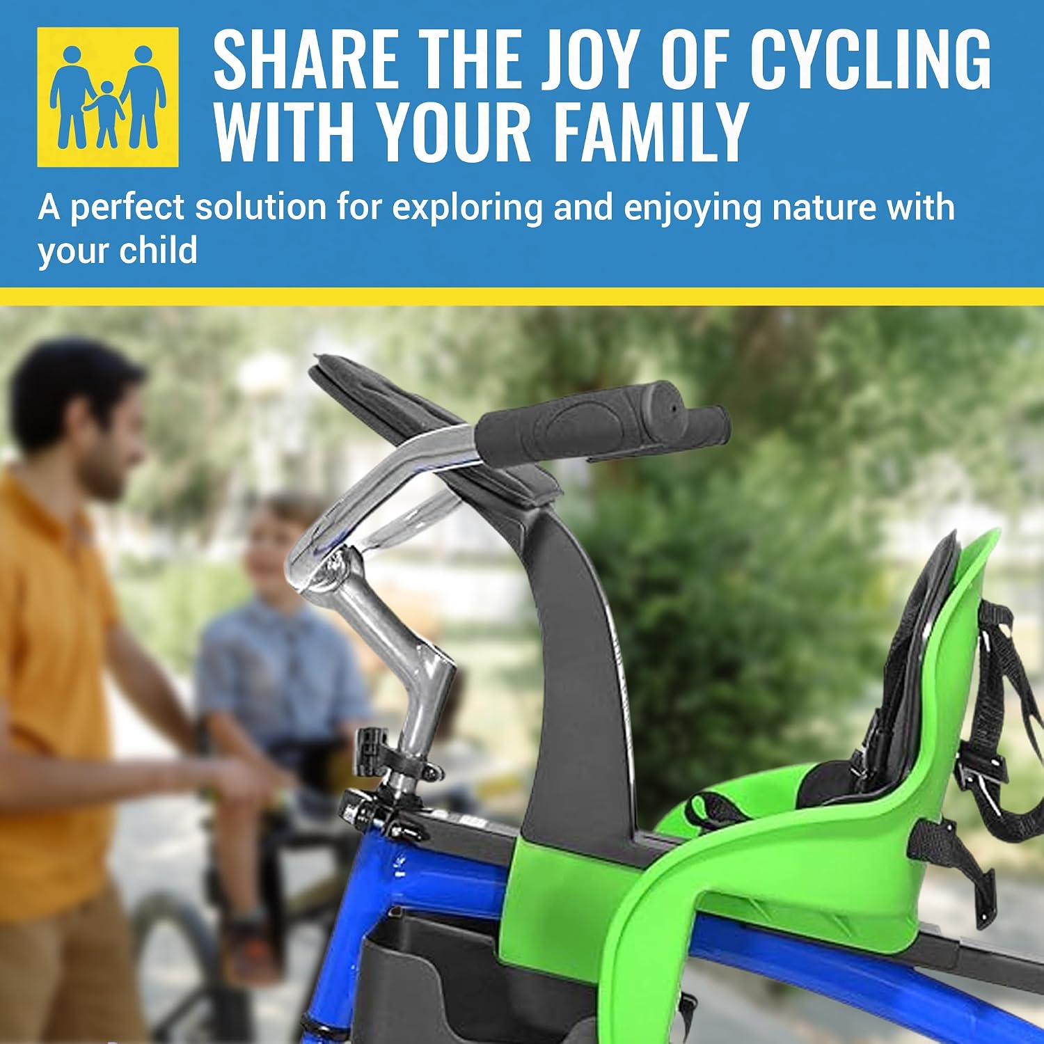 KaZAM Front-Mounted Child Bike Seat – Kangaroo & Wallaby Models with Padded Front Bumper/Dashboard