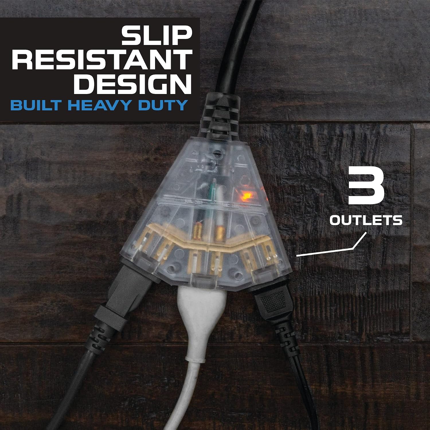 Iron Forge Cable 12 Gauge Extension Cord Multi Outlet, 10 Ft - Black SJTW