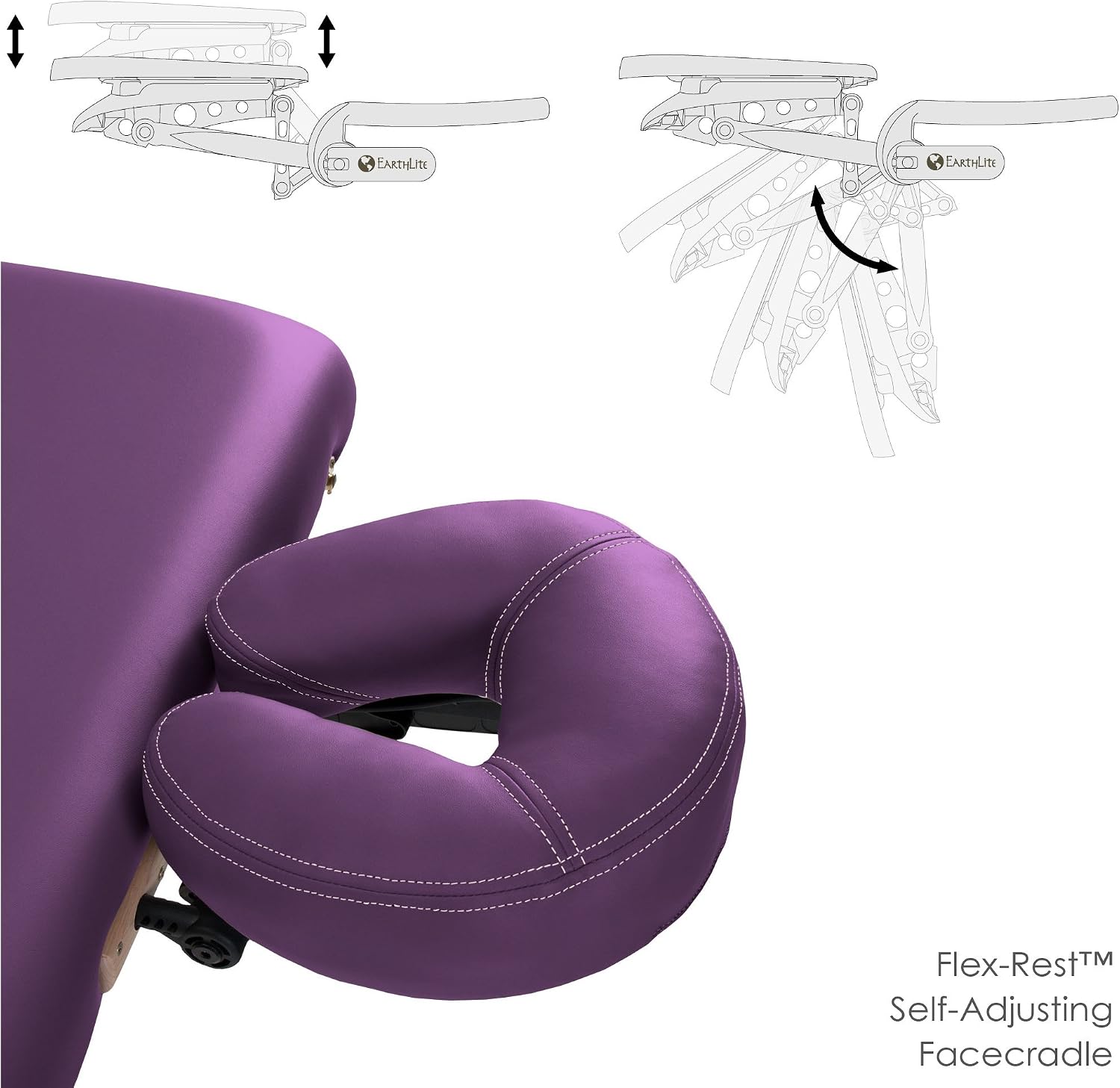 EARTHLITE Portable Massage Table Package AVALON – Reiki Endplate, Premium Flex-Rest Face Cradle & Strata Cushion, Carry Case (30”x73”)