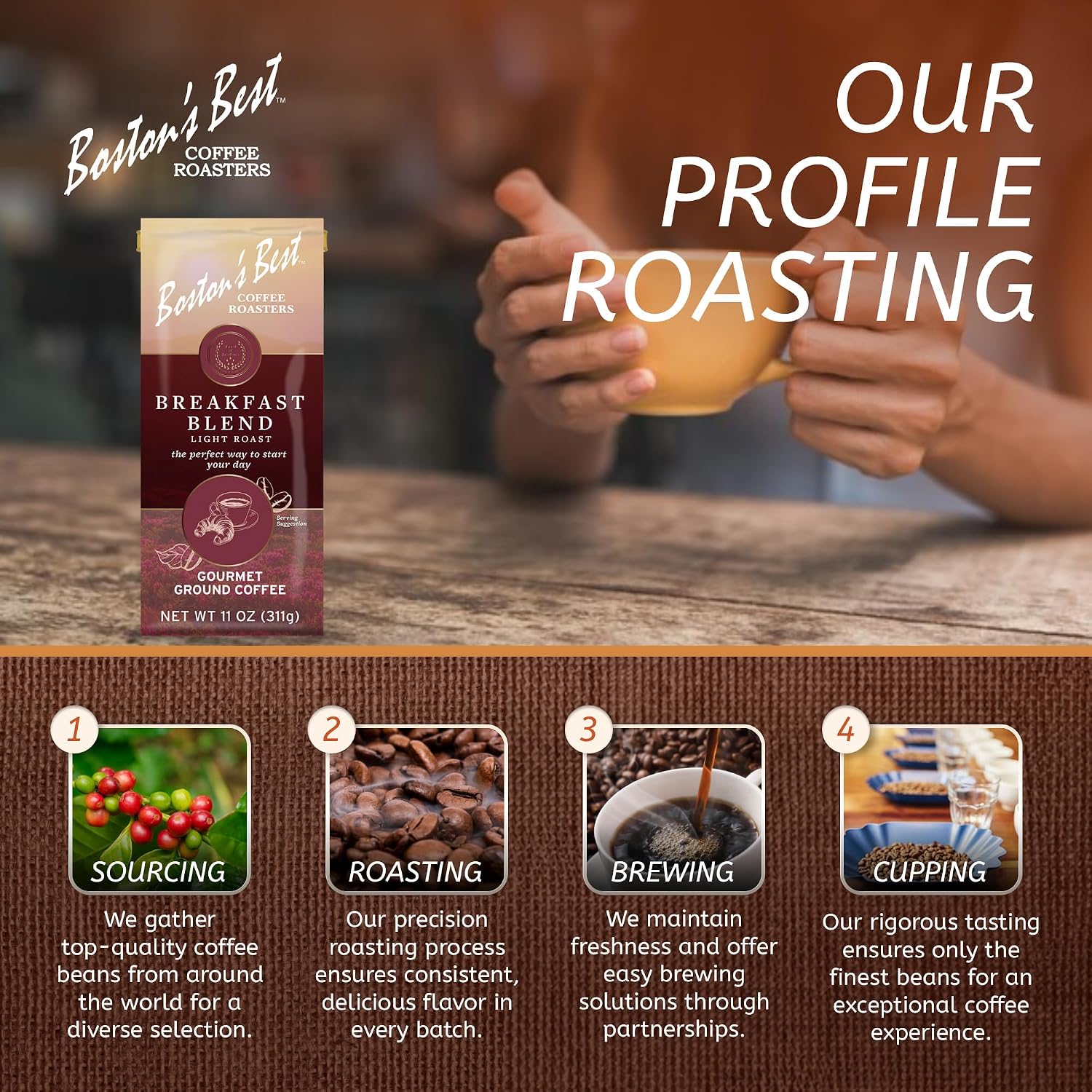 Boston’s Best Coffee - Fall-Inspired Pumpkin Spice Medium Roast Gourmet Delicious Flavored Coffee, Premium Ground - 11 oz. / 311 g Bag