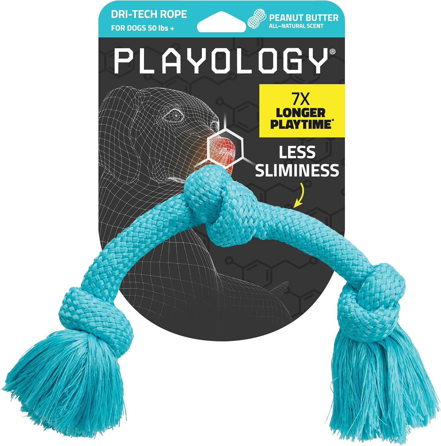 Playology Tug Rope Dog Toys for Large Breed Dogs - Jumbo, Beef Scent