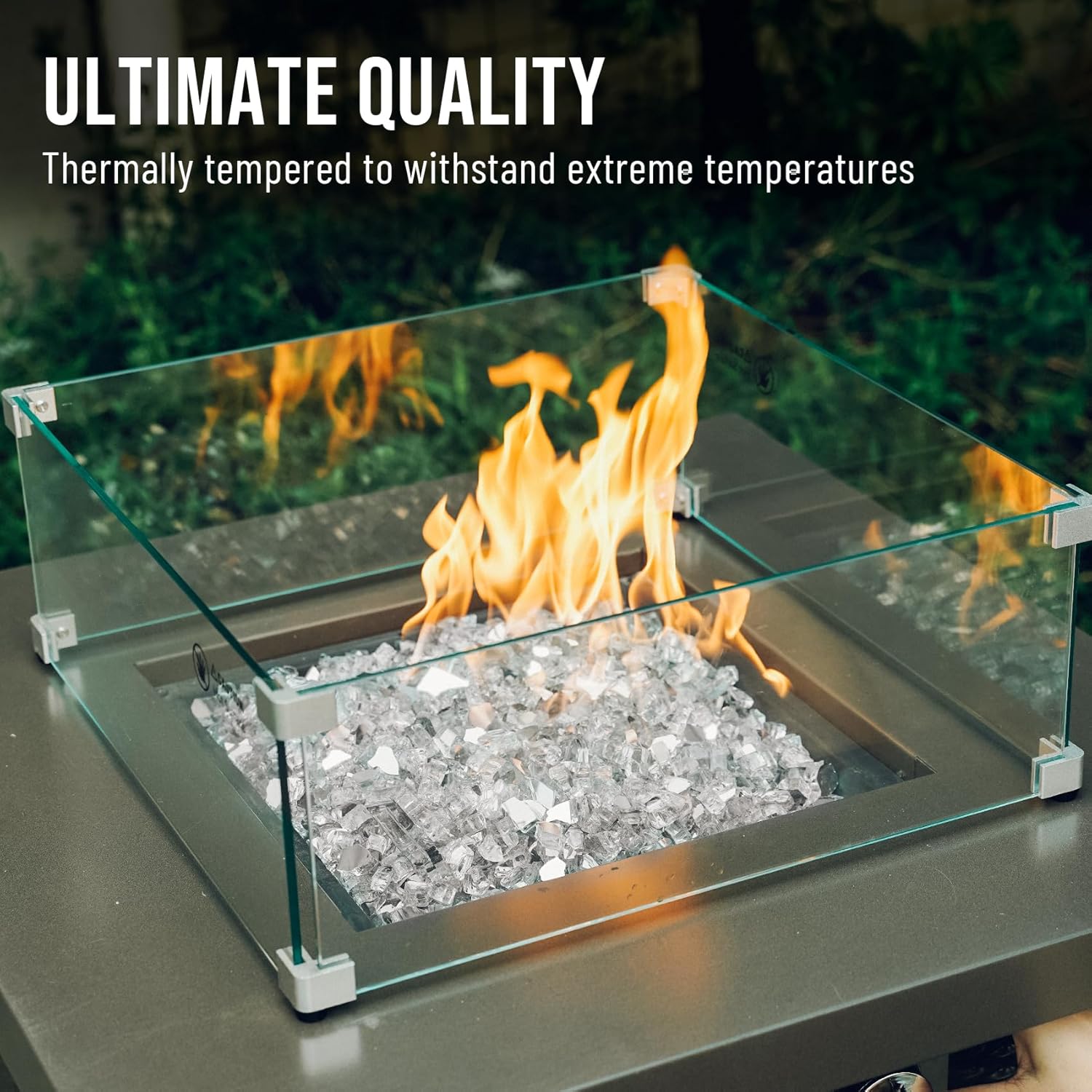 Skyflame Aqua Blue Fire Pit Glass for Propane Gas Fireplace, 10LB