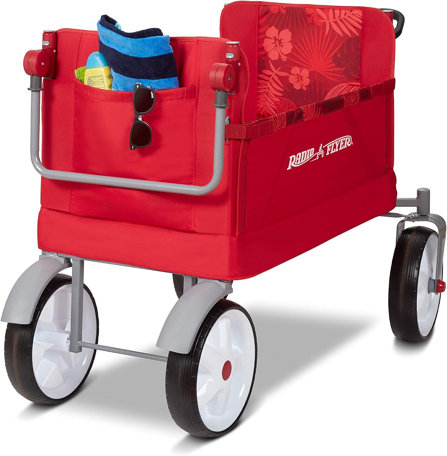 Radio Flyer Beach & Boardwalk 3-in-1 EZ Fold Wagon, for Kids 1.5+, UV Shade