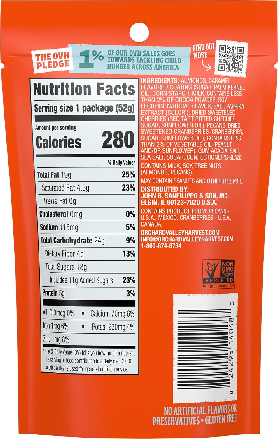 Orchard Valley Harvest Choc Nut Mix Multipack, 1 oz, Pack of 8 | Dark Chocolate Raisins, Almonds & Peanuts, Gluten Free, Stand Up Bag, Non-GMO, 4g Plant Protein, On-The-Go Snack