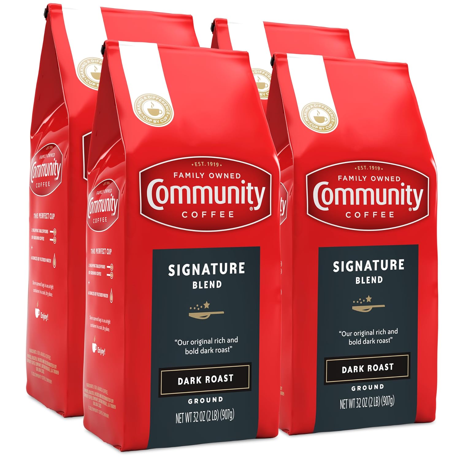 Community Coffee French Roast, Ground Coffee, Extra Dark Roast, 12 Ounce Bag (Pack of 1)