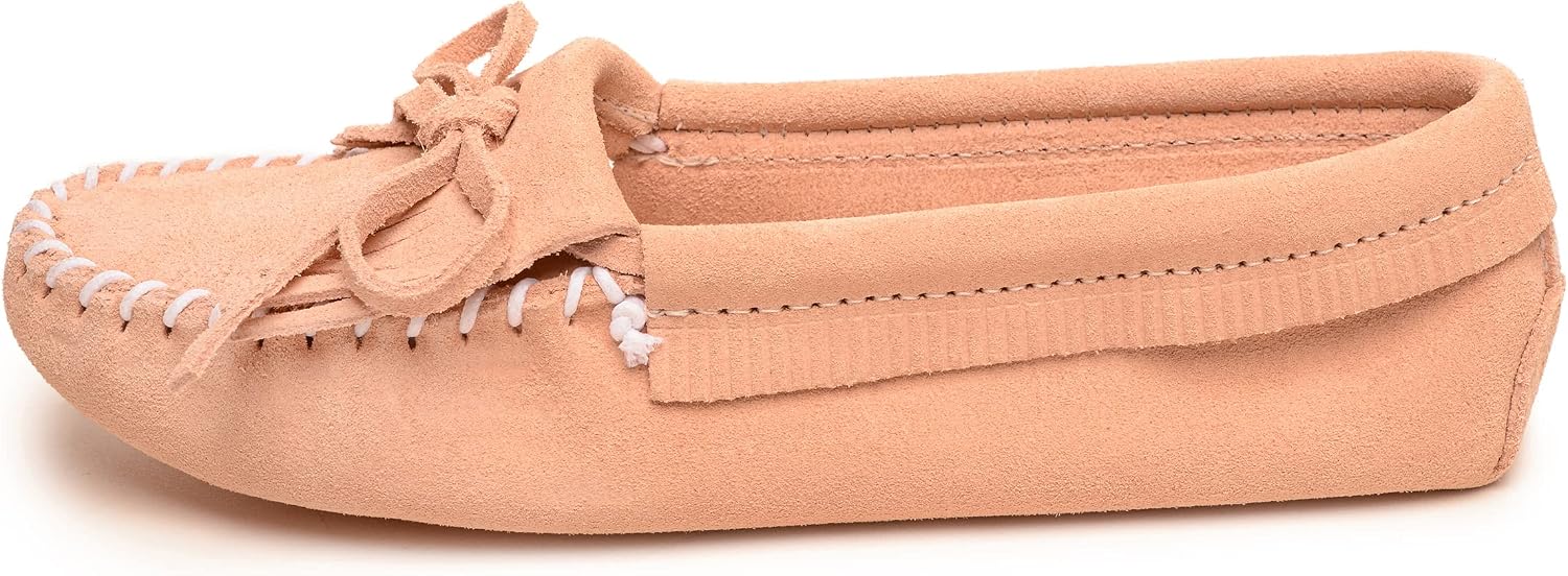 Minnetonka Women's Kilty Suede Hardsole Moccasin