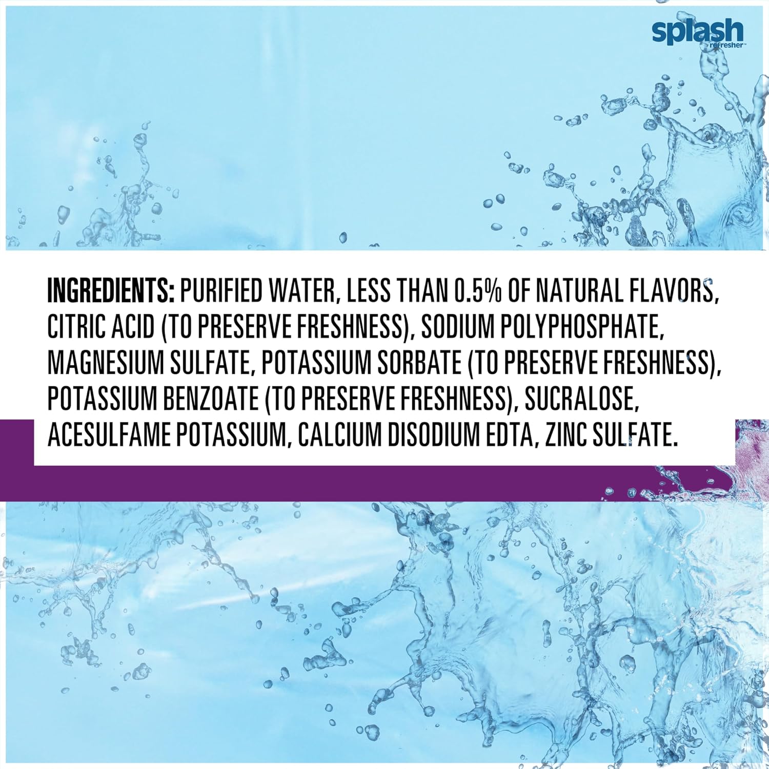 SPLASH REFRESHER Flavored Water Bottles, Mandarin Orange - 6 Pack | Refreshing Flavored Bottled Water with Electrolytes - Zero Sugar & Zero Calories - 16.9 Fl Oz