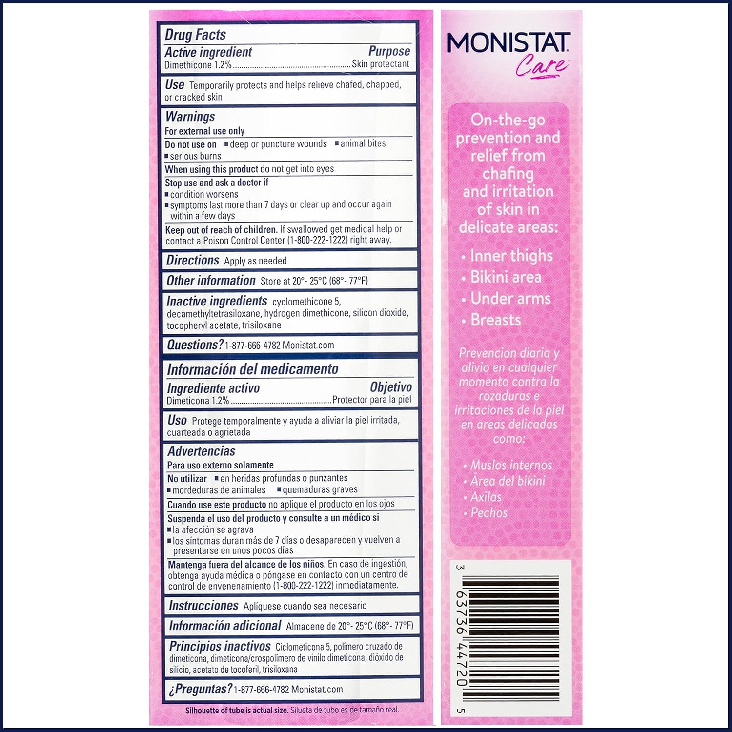 Monistat Chafing Relief Powder Gel, Long-Lasting Protection, 1.5 Oz | Protects Skin, Safe to Use Every Day, Anti-Chafing Protection for Bikini Area, Thighs & Bra Lines