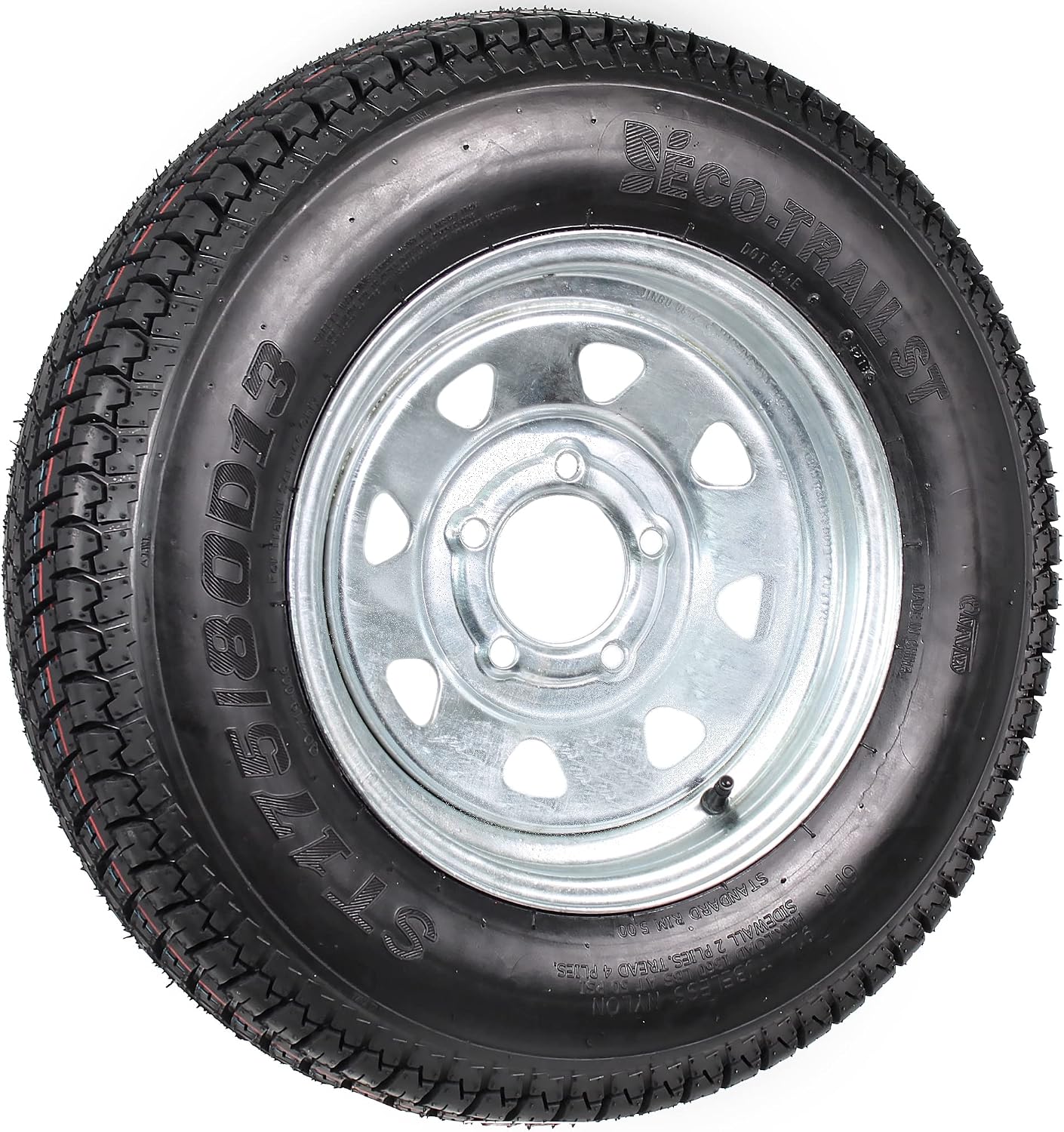 eCustomrim 2-Pack Trailer Tire Rim Assembly ST175/80D13 Galvanized 5 Lug