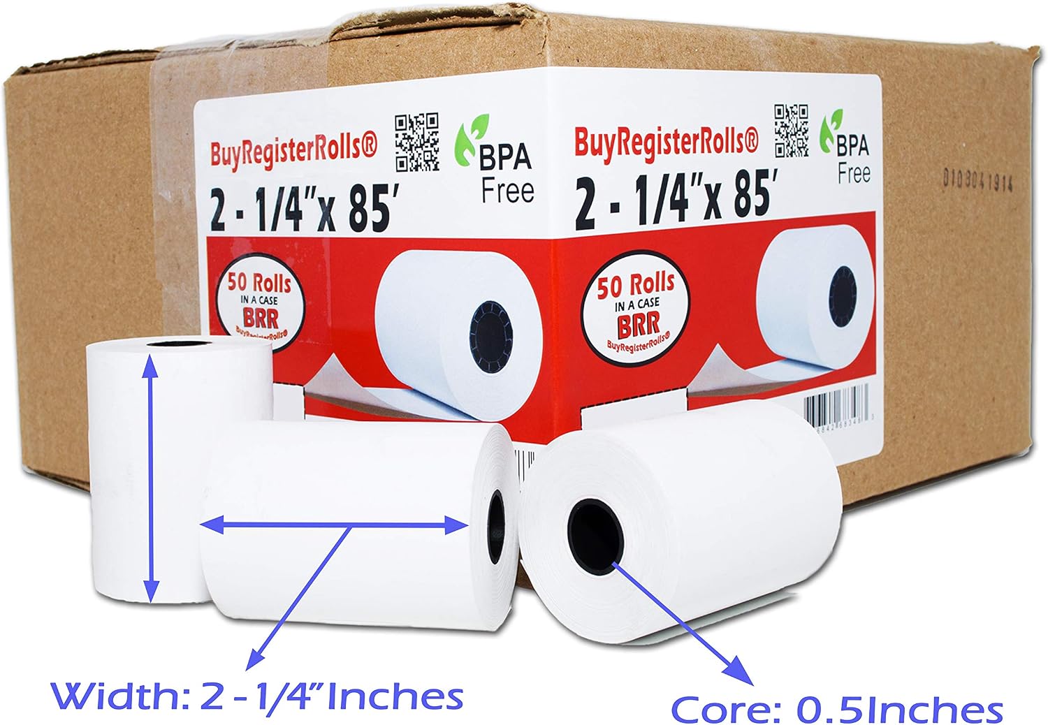 (50 Rolls) 3 1/8 x 230 Thermal Paper Receipt Rolls (55 GSM Premium Quality German Paper) Fits All POS Cash Registers BPA Free - BuyRegisterRolls