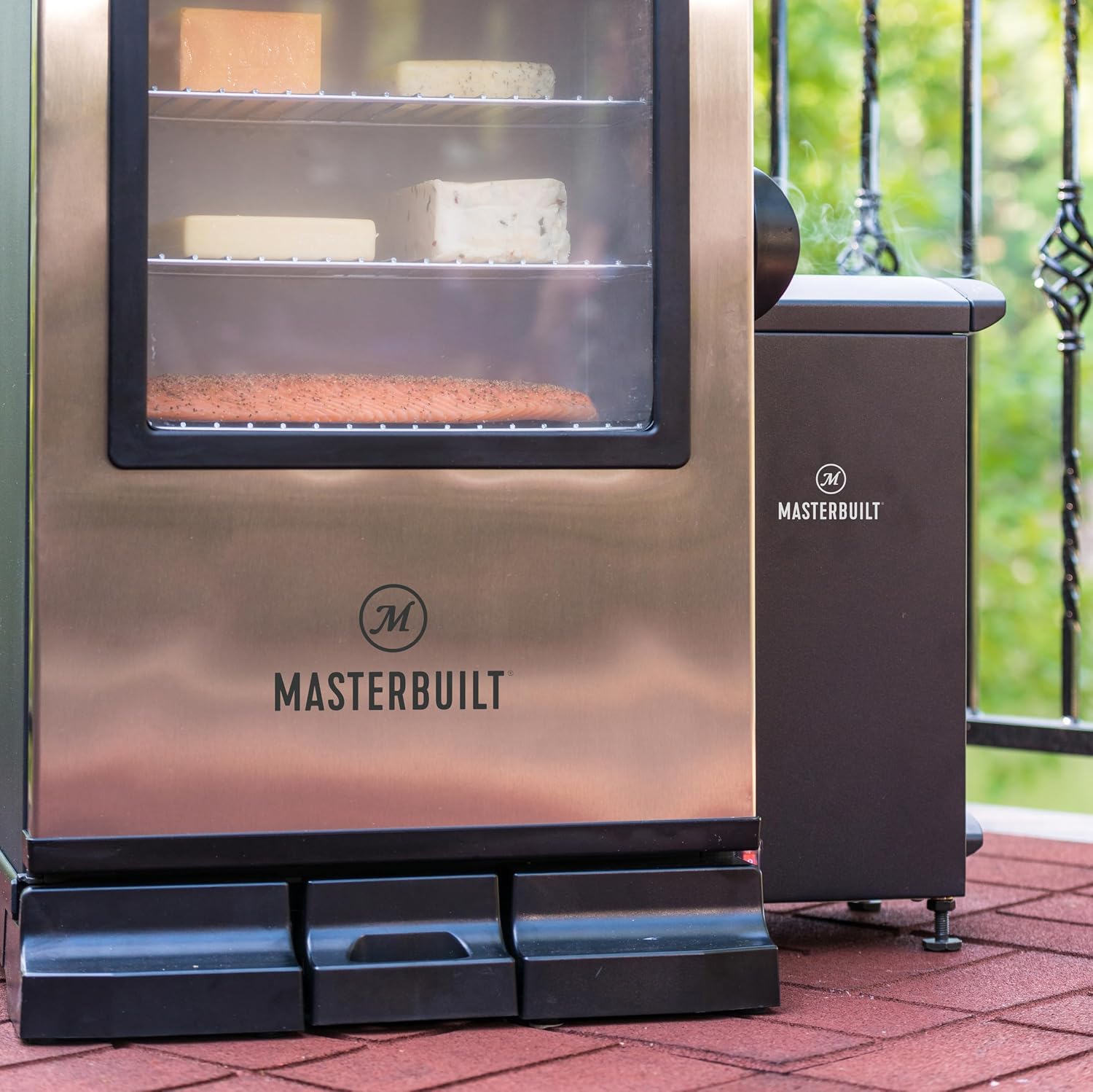 Masterbuilt® Slow and Cold Smoker Accessory Attachment With Removable Ash Tray for Masterbuilt Vertical BBQ Smokers in Black, 10" x 10" x 18"