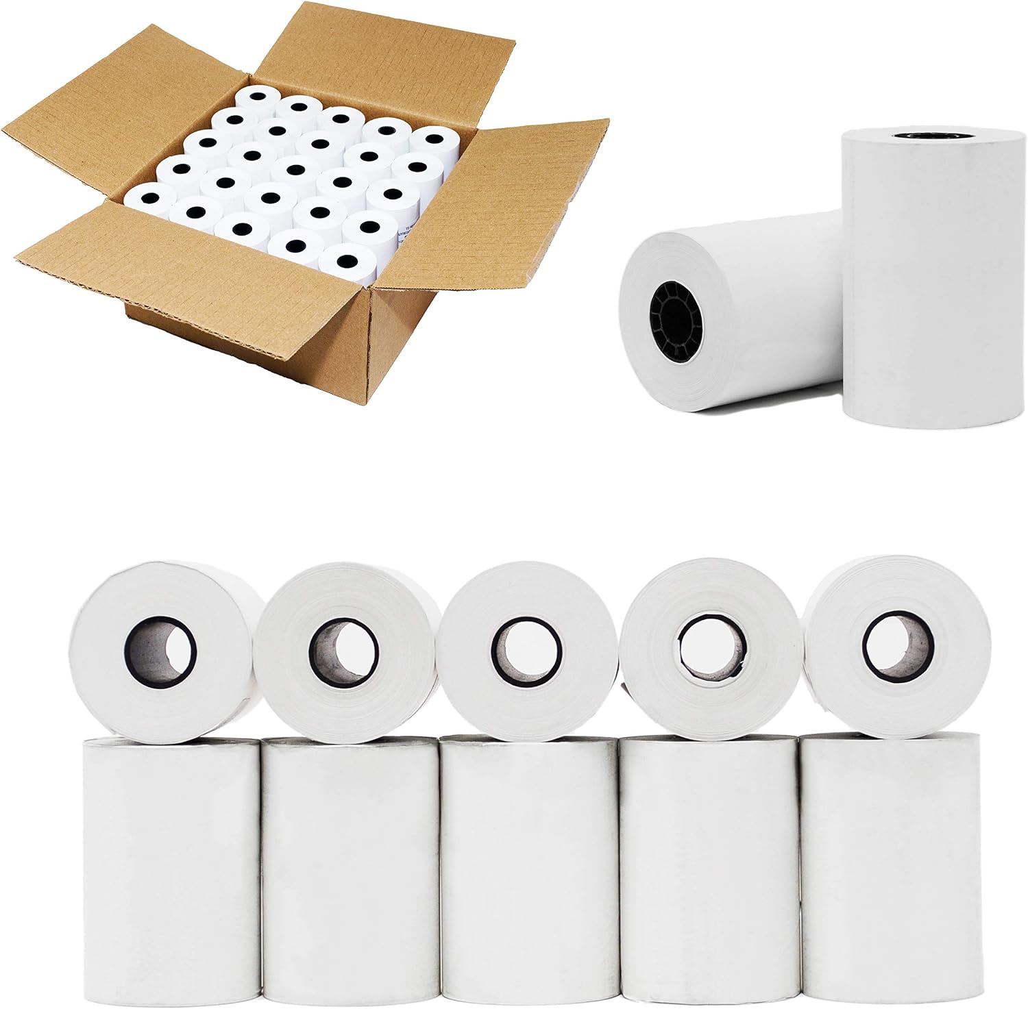 (50 Rolls) 3 1/8 x 230 Thermal Paper Receipt Rolls (55 GSM Premium Quality German Paper) Fits All POS Cash Registers BPA Free - BuyRegisterRolls