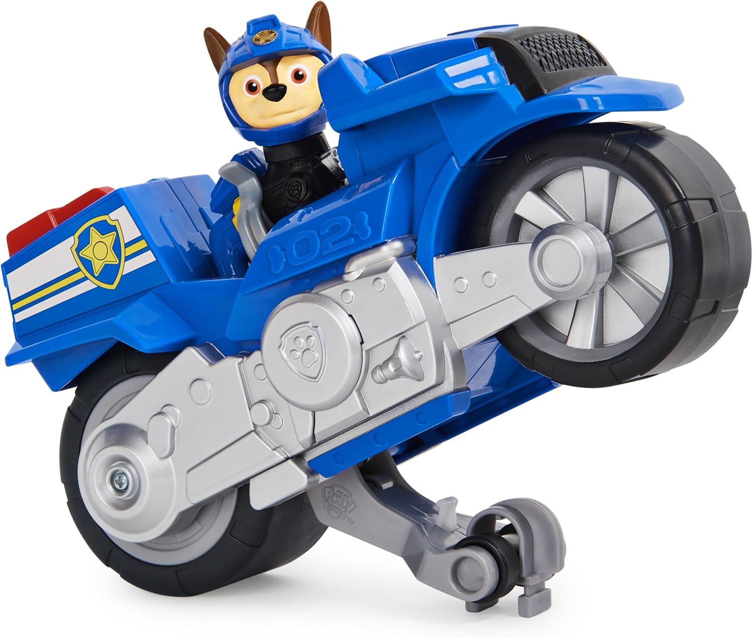 PAW Patrol, Moto Pups Wildcat’s Deluxe Pull Back Motorcycle Vehicle with Wheelie Feature and Toy Figure
