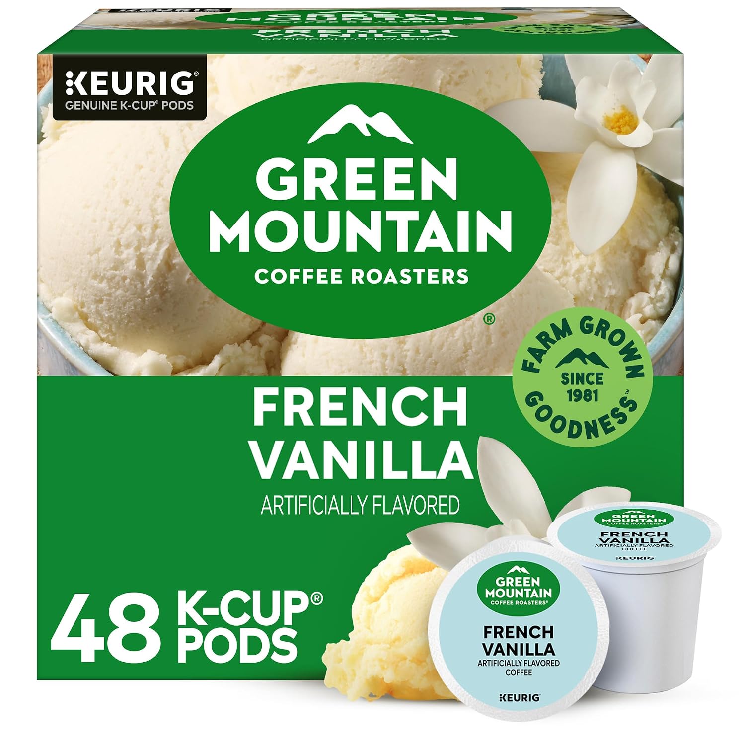 Green Mountain Coffee Roasters Island Coconut, Single-Serve Keurig K-Cup Pod, Flavored Light Roast Coffee, 24 Count (Pack of 1)