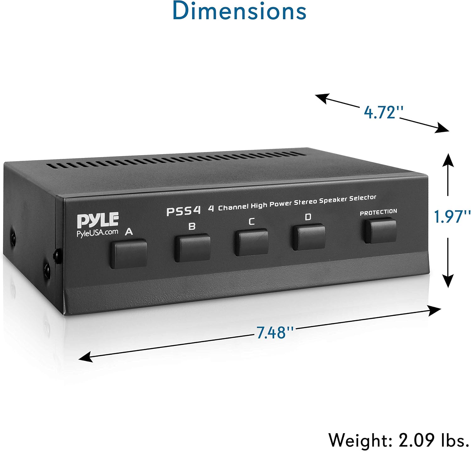 Premium New and Improved 4 Zone Channel Speaker Switch Selector Switch Box Hub Distribution Box for Multi Channel High Powered Stereo Amplifier