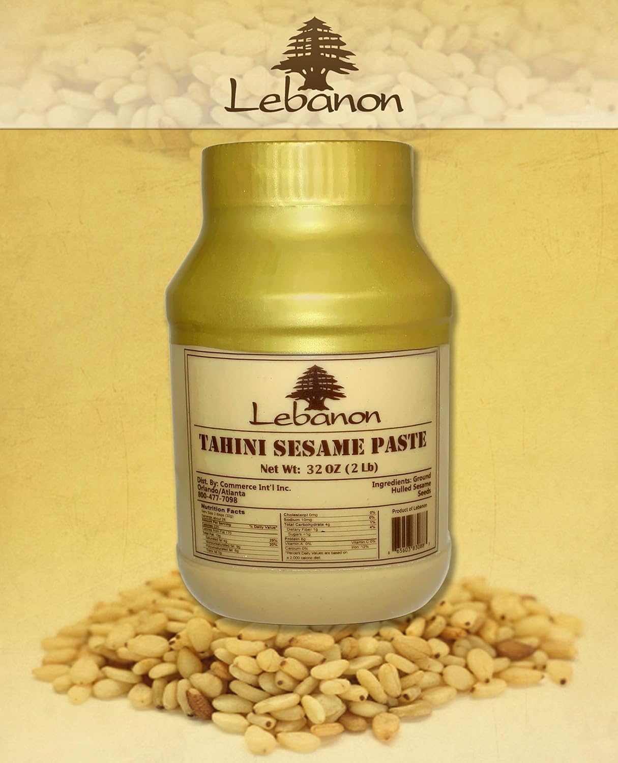 Lebanon Tahina - All Natural Tahini Sesame Paste (2 Lb) 907g