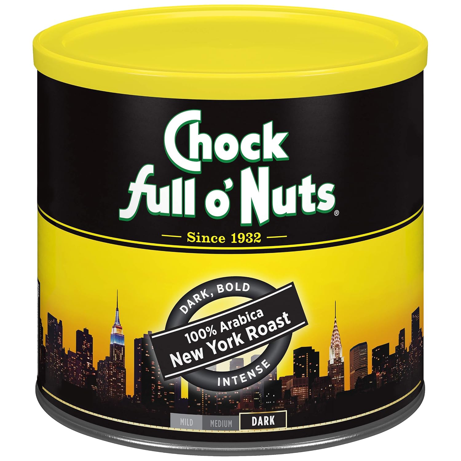Chock Full o' Nuts French Roast Ground Coffee – Premium Beans in Recyclable Steel Can – Rich Flavor & Aroma, Dark Roast – Perfect for Drip, Pour-Over, Percolator – 26 Oz Can