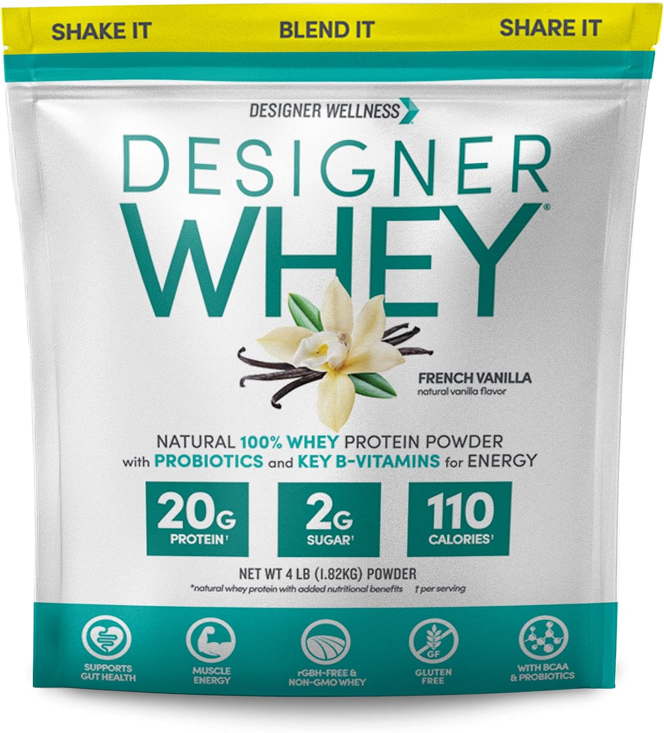 Designer Wellness, Vanilla, Designer Whey Protein Powder, 2 lb