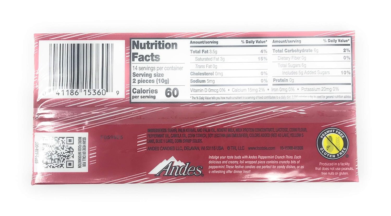 Andes Candies Chocolate Variety Pack of 4 Flavors: Peppermint Crunch, Toffee Crunch, Cherry Jubilee, Mint Cookie Crunch (4.67 oz./28 Pieces Each)