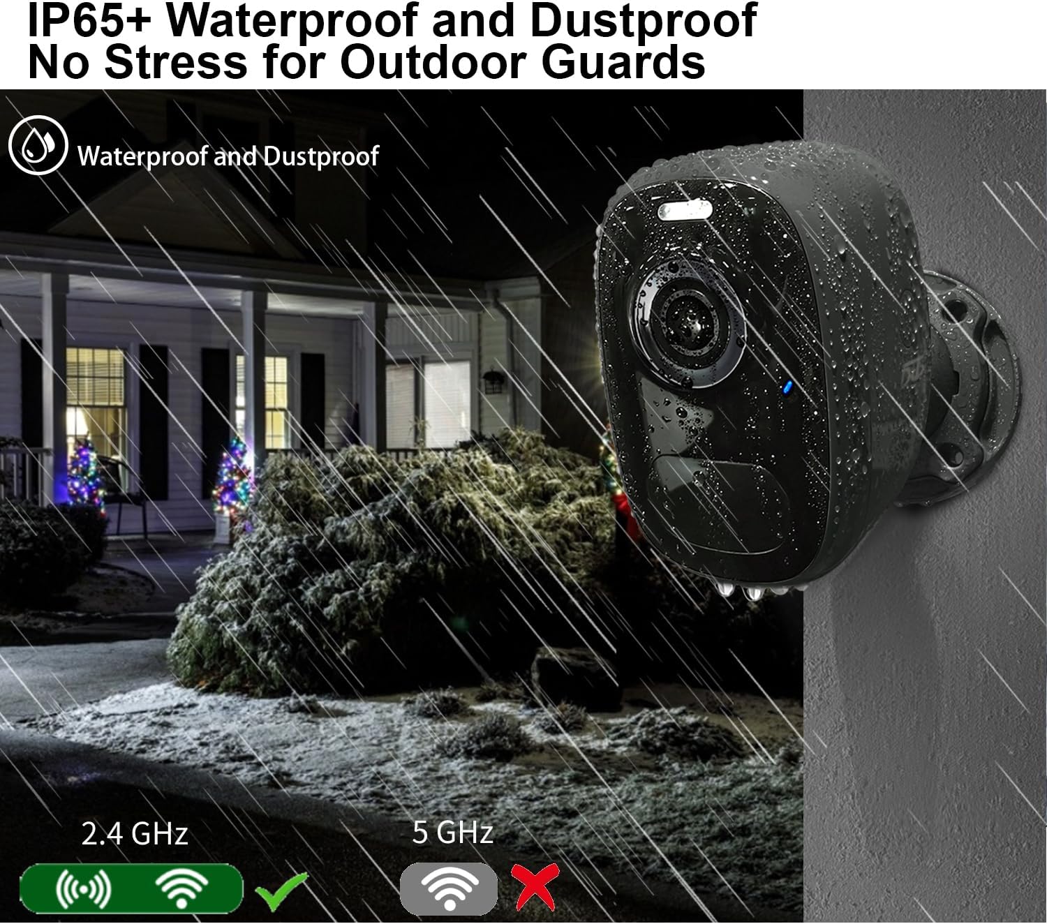 DCT Magnetic Security Camera Outdoor: See Who at Door in 2K - 10s No-Drill