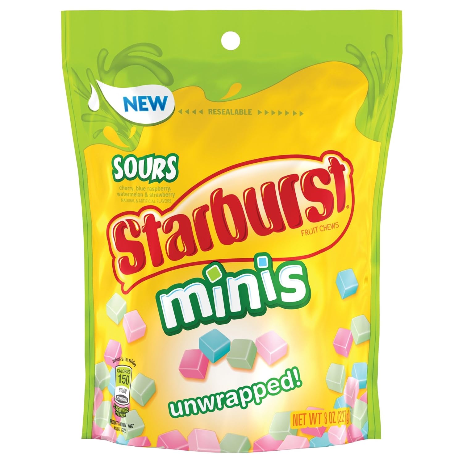 Starburst Sours Minis Fruit Chews Candy Bag, 8.0 Oz