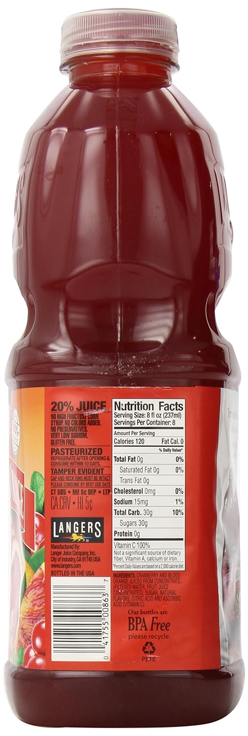 Langers Juice Cocktail, Pineapple Orange Guava, 15.2 Fl Oz (Pack of 12)