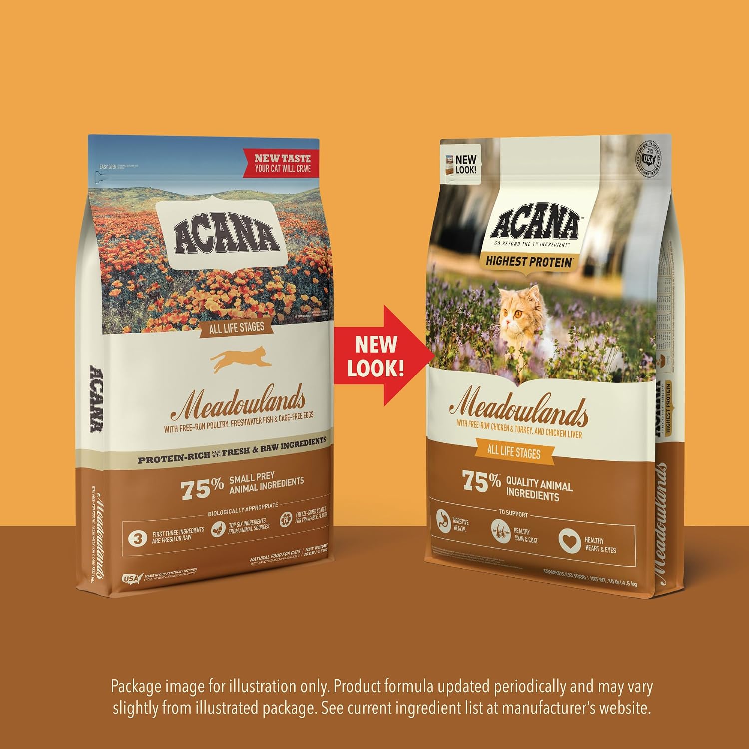 ACANA Grain-Free Dry Cat Food Meadowlands Recipe 4lb Bag