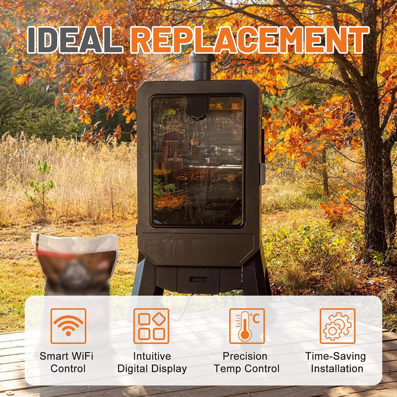 Upgrade Digital PID WiFi Control Board 80147 Compatible with Pit Boss Pro Series 4 & Pro Series II 4-Series Vertical Wood Pellet Smoker -Replacement PBV4PS2 Model | 5-in-1 Cooking