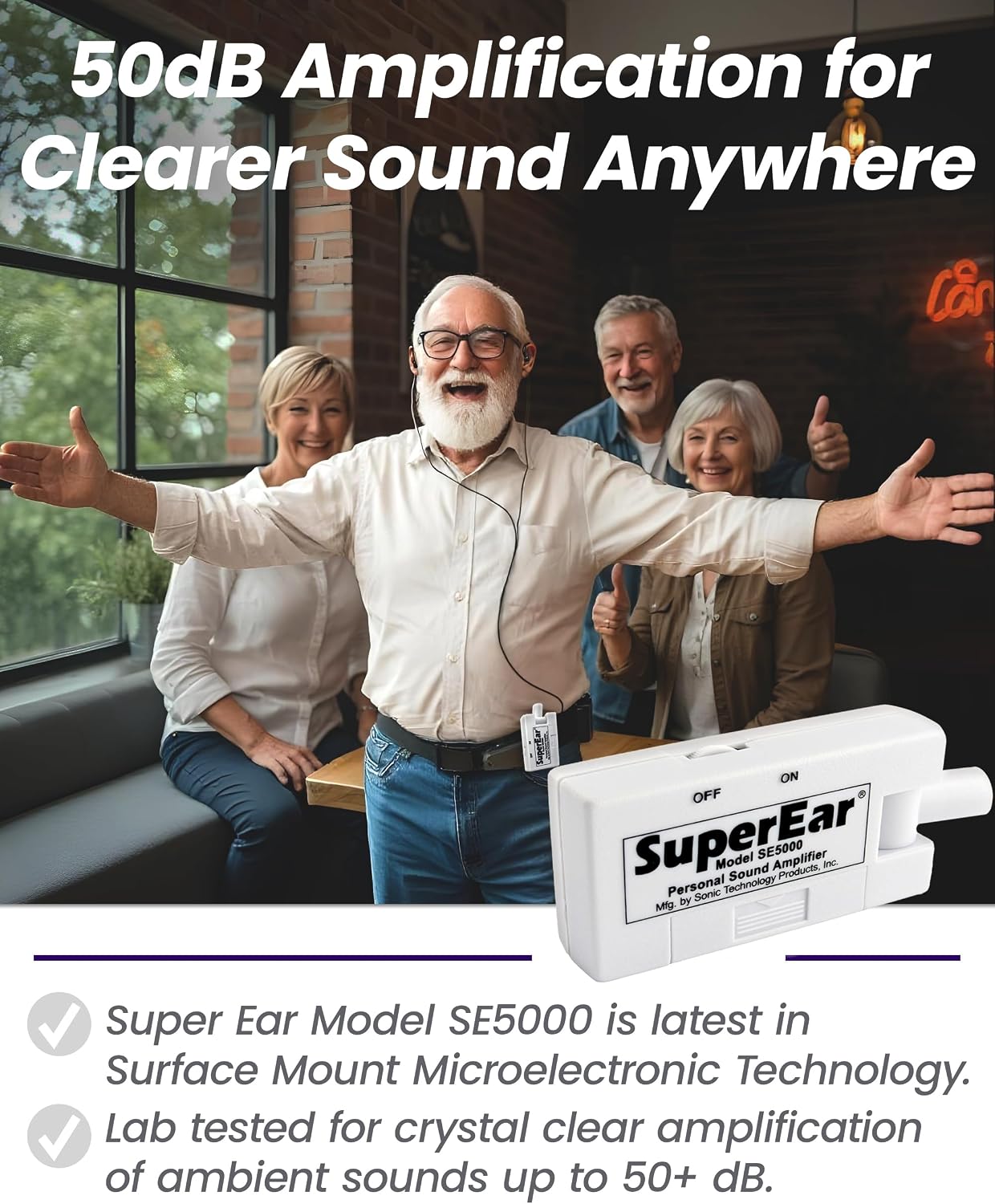 SuperEar SE5000 - Hearing Amplifier, Personal Headphones, Audio Accessories