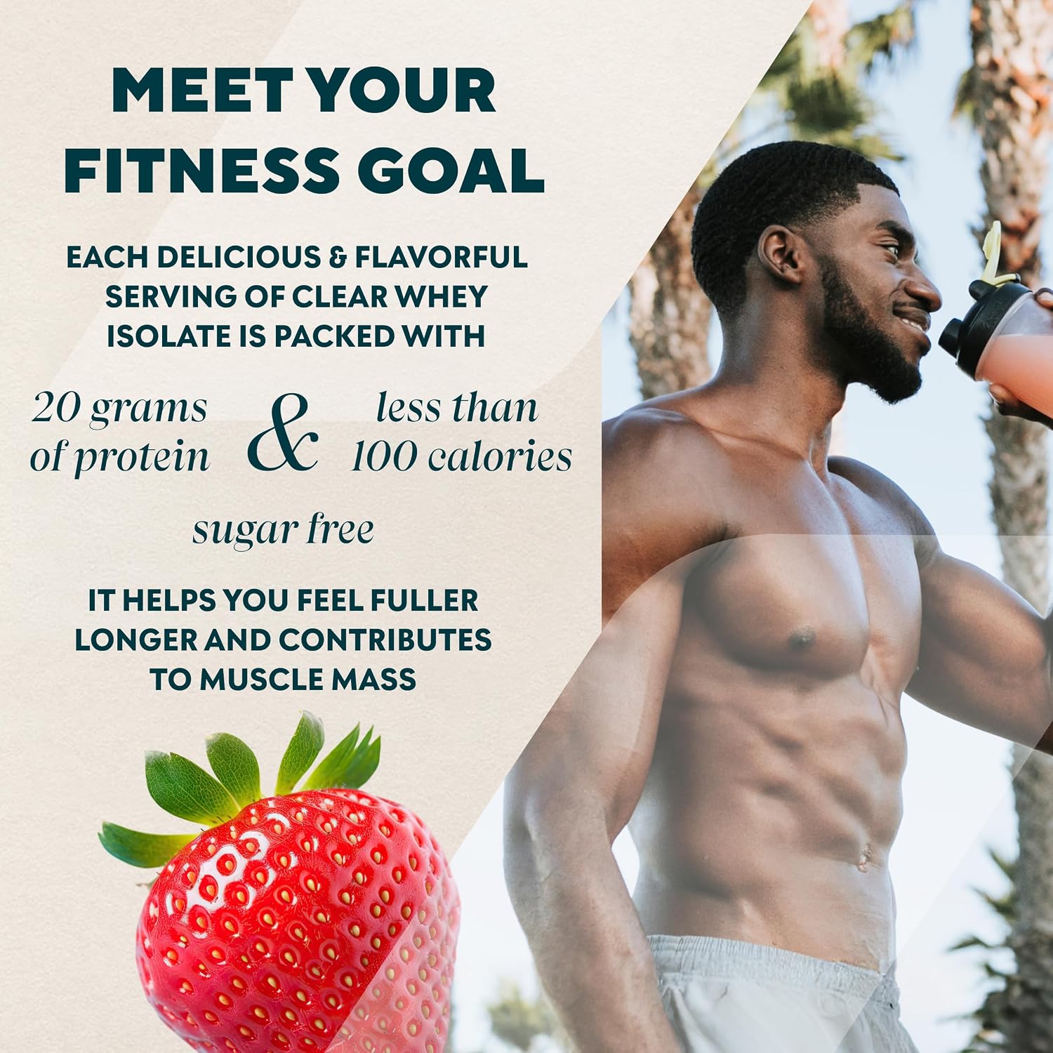 Myprotein Clear Whey Isolate Protein Powder, 35 Servings, (1.9lbs) Strawberry, 20g Protein per Serving, Naturally Flavored Drink Mix