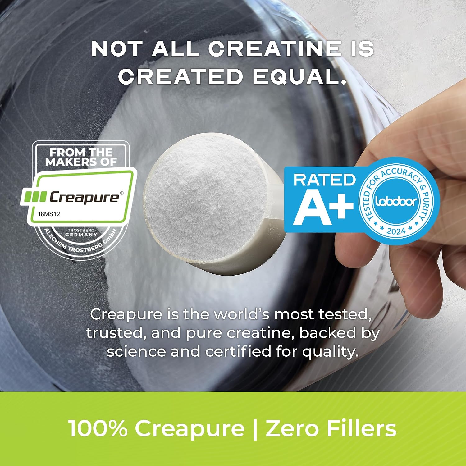 Muscle Feast Creapure Creatine Monohydrate Powder, Unflavored (300g) | Vegan, Non-GMO, Keto Friendly Mass Gainer, Muscle Recovery Supplement & Trusted Creatine for Muscle Growth, Creatine Powder