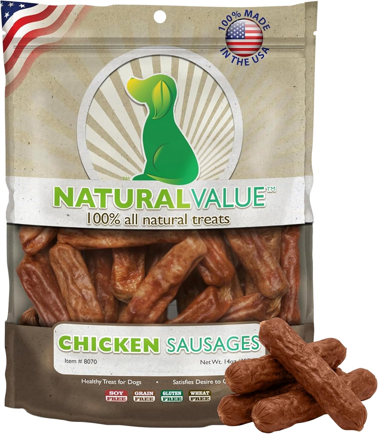 Loving Pets Natural Value Beef Sticks - Soft Jerky Dog Treats for Large & Small Breeds - Healthy Gluten, Wheat, Soy & Grain Free Pet Treats for Dogs