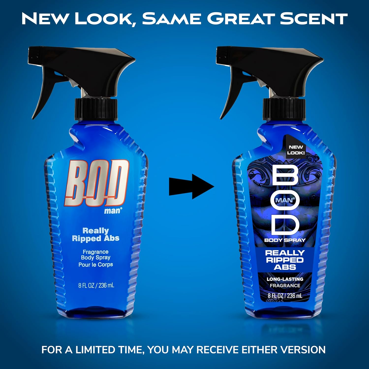 BOD man Fragrance Body Spray, Fresh Blue Musk, 8 fl oz