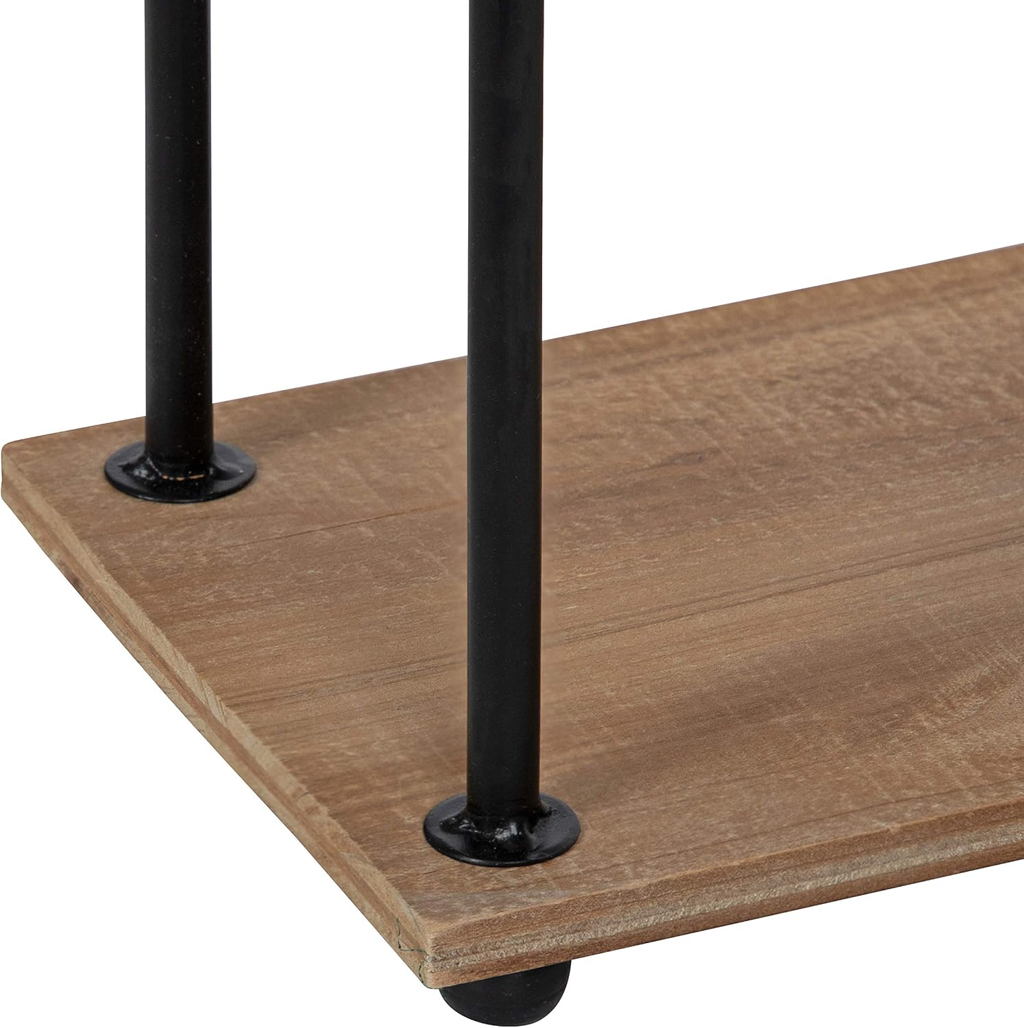 Kate and Laurel Walters Wood and Metal 3-Tier Shelving, 21" x 32", Rustic Brown and Black, Shabby-Chic Industrial Shelves for Storage and Decor