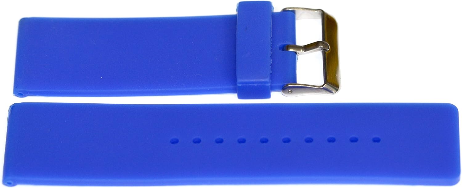 Blue 22MM Smooth Rubber Silicone Waterproof Sport Watch Band Strap FITS Invicta & Others