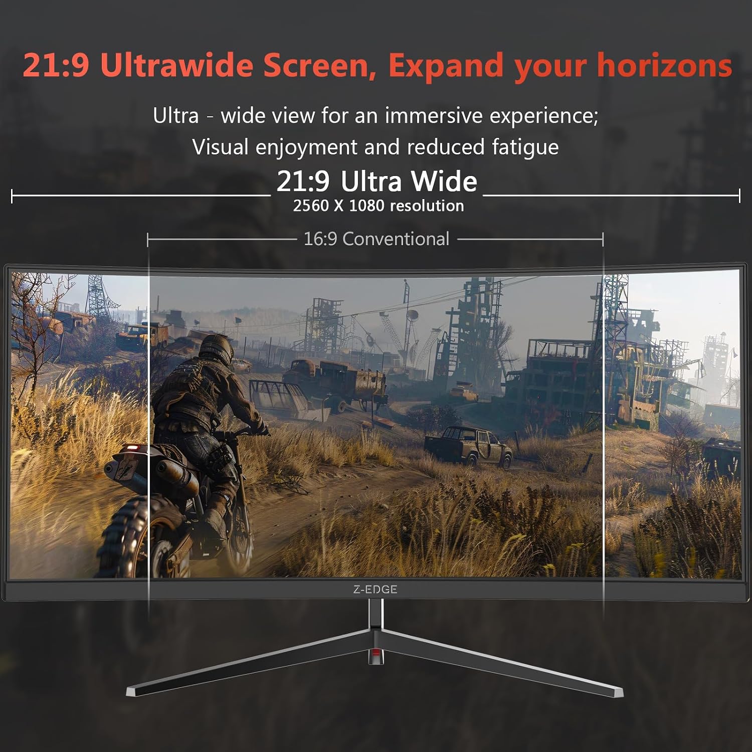 Z-Edge 34 inch WQHD 1440P Curved Gaming Monitor, 240Hz Computer Monitor | AG34P 1500R Frameless 21:9 Curved Screen, Height Adjustable, Office & Gaming, 1ms, Dual DP & HDMI, Metal Stand