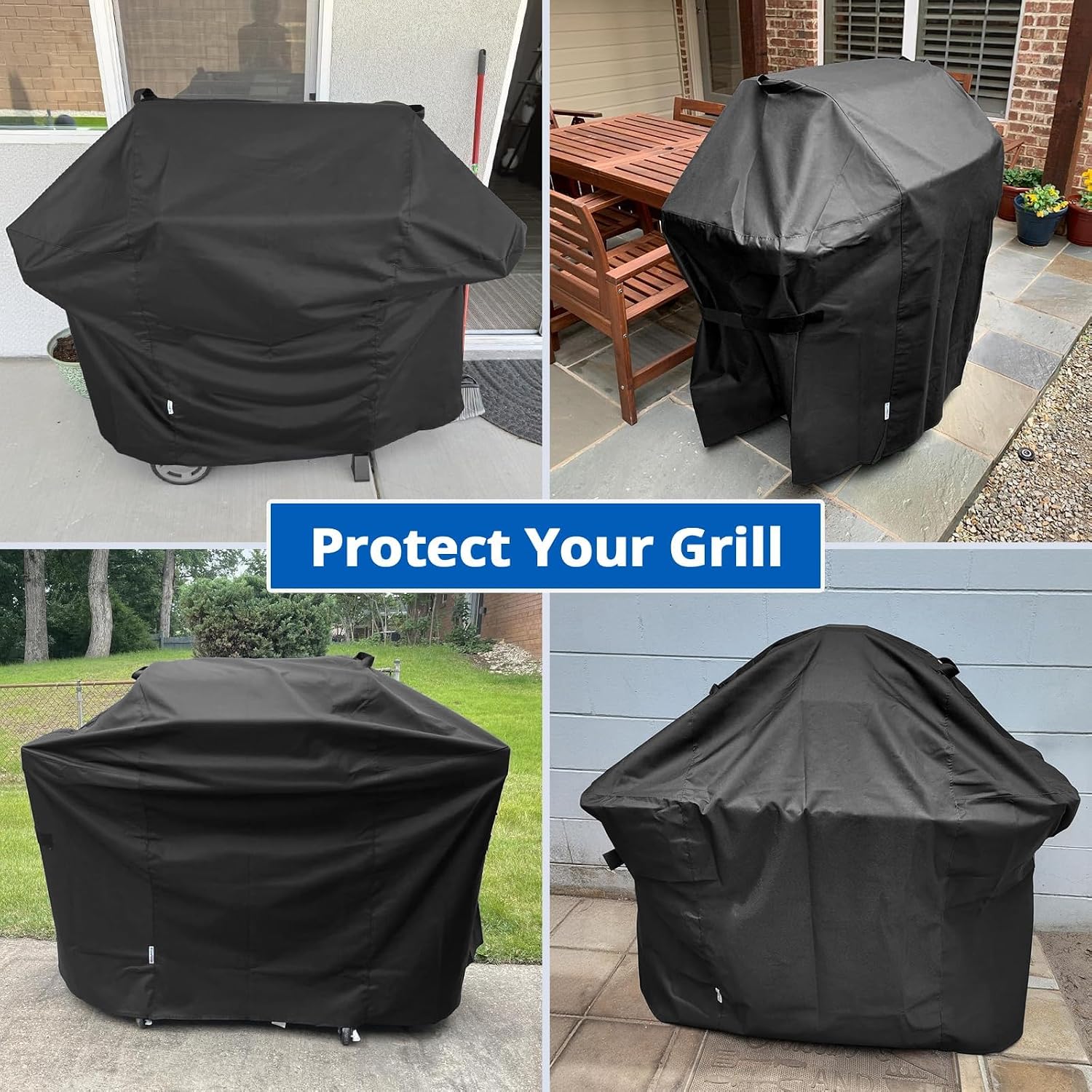 2 Burner Gas Grill Cover 32 inch, Heavy Duty Waterproof Small BBQ Grilling Cover, Compatible for Weber Char-Broil Nexgrill and More Grills with Collapsed Side Tables, All Weather Protection