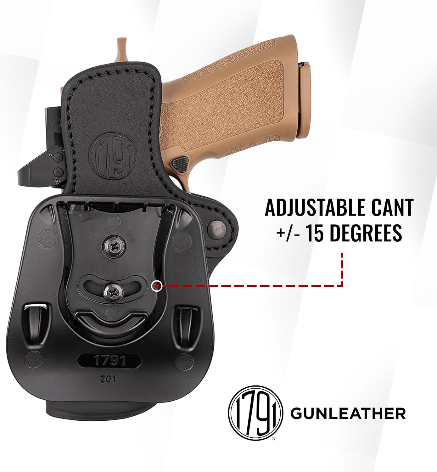 1791 Optic Ready Paddle Holster Fits Sig P320, Beretta 92FS, Walther PDP