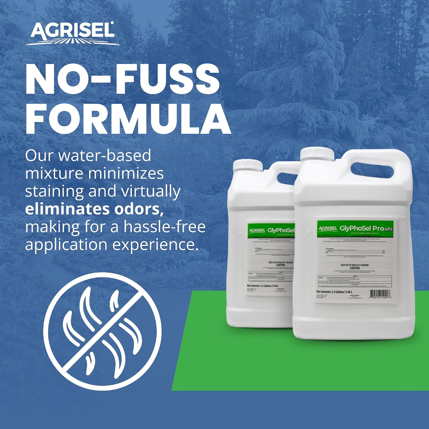 Agrisel GlyPhoSel Pro Weed Killer, Easy Mixing, Pet Safe, 128 Ounces | Tackles Hard-to-Kill Weeds, Low-Odor