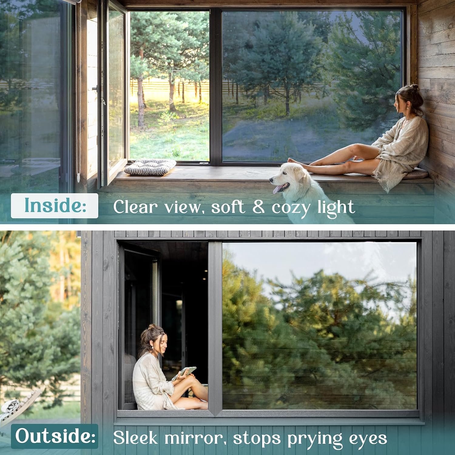 Haton Window Privacy Film, Stained Glass Rainbow Film, 17.5" x 78.7"