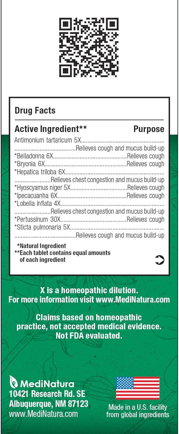 MediNatura BHI Mucus Relief - Natural Mucus-Relief Tablets to Relieve Coughing & Nasal Congestion - Fast-Acting & Chewable - Plant-Based