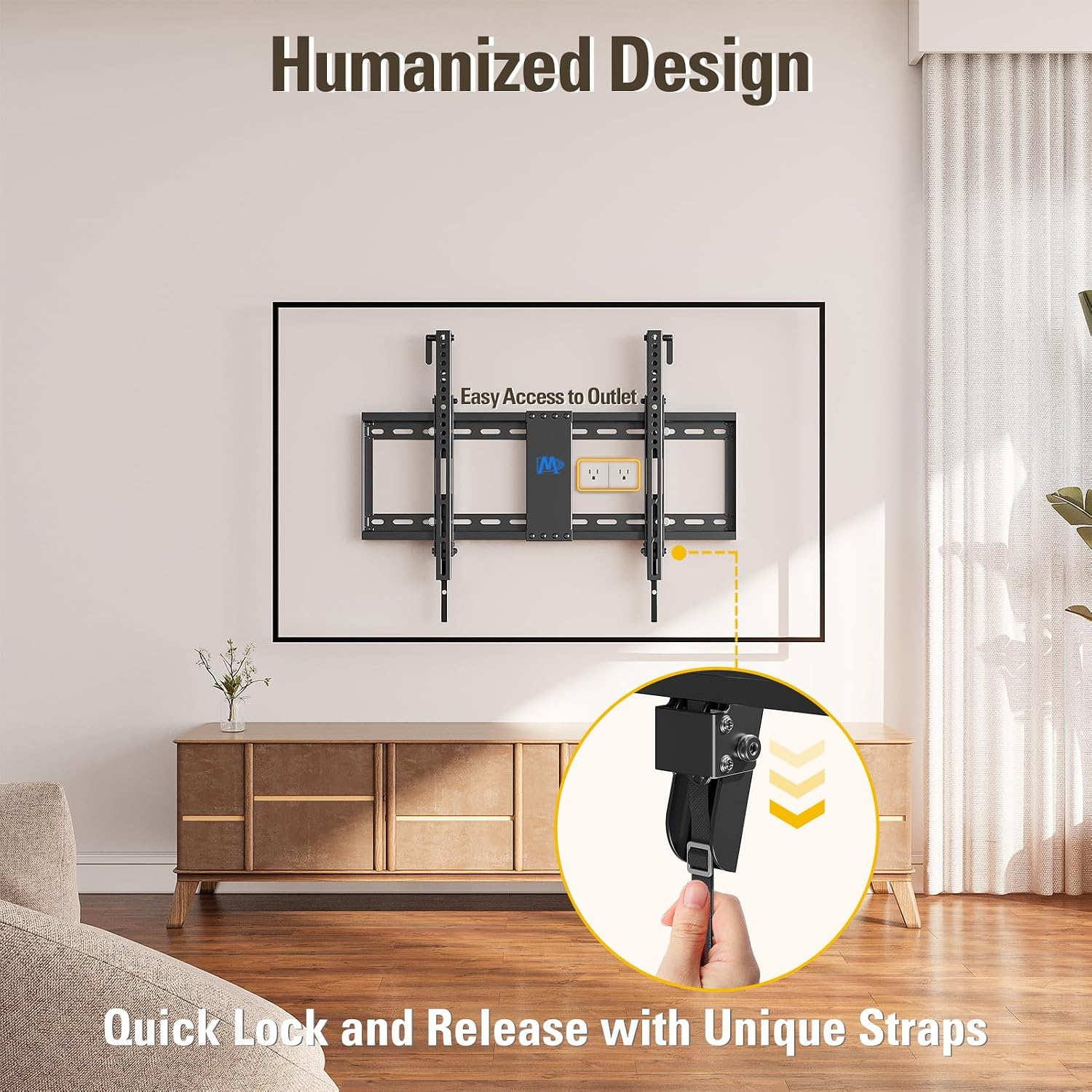 Mounting Dream Tilting TV Wall Mount for Most 37-90 Inch TVs up to 132lbs | Low Profile TV Mount Fits 16", 18", 24" Studs, Max VESA 600x400mm, Wall Mount TV Bracket with Quick Lock & Release, MD2268-LK