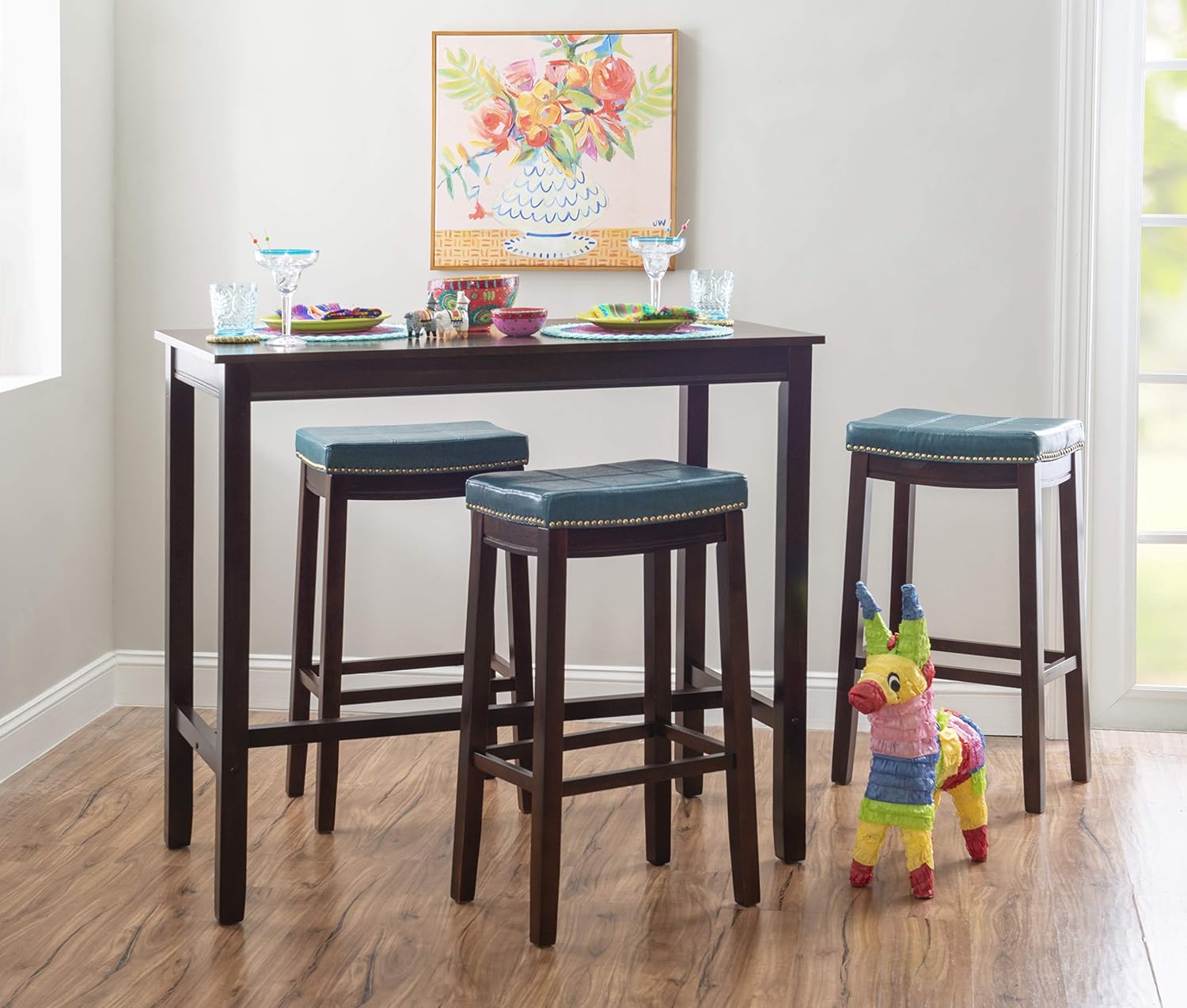 Linon Claridge Rustic Wood 36 inch Height Pub Table