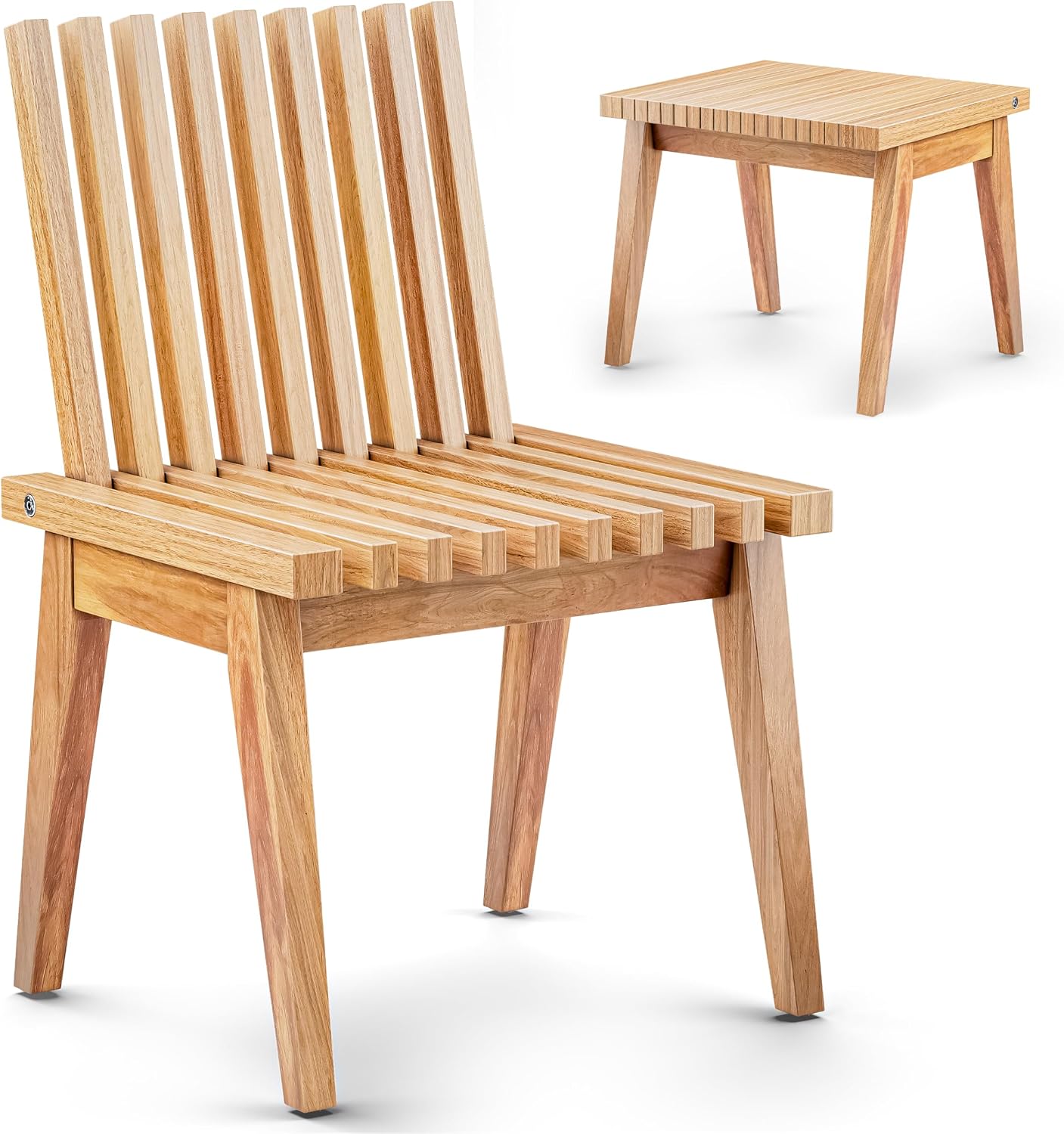 Melino Wooden Bench Outdoor 47" Convertible Acacia Wood Bench, Solid Wood Indoor Patio Benches for Outdoors