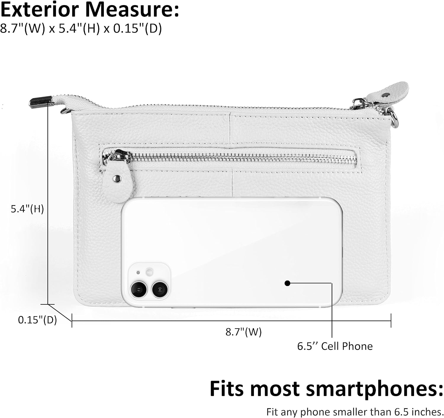 befen Genuine Leather Small Crossbody Bags for Women Wristlet Wallet Purses | Real Leather, RFID Blocking Card Slots, Wristlet Strap, Clutch Purse, Fit iPhone 17 Pro Max, Leather Handbags