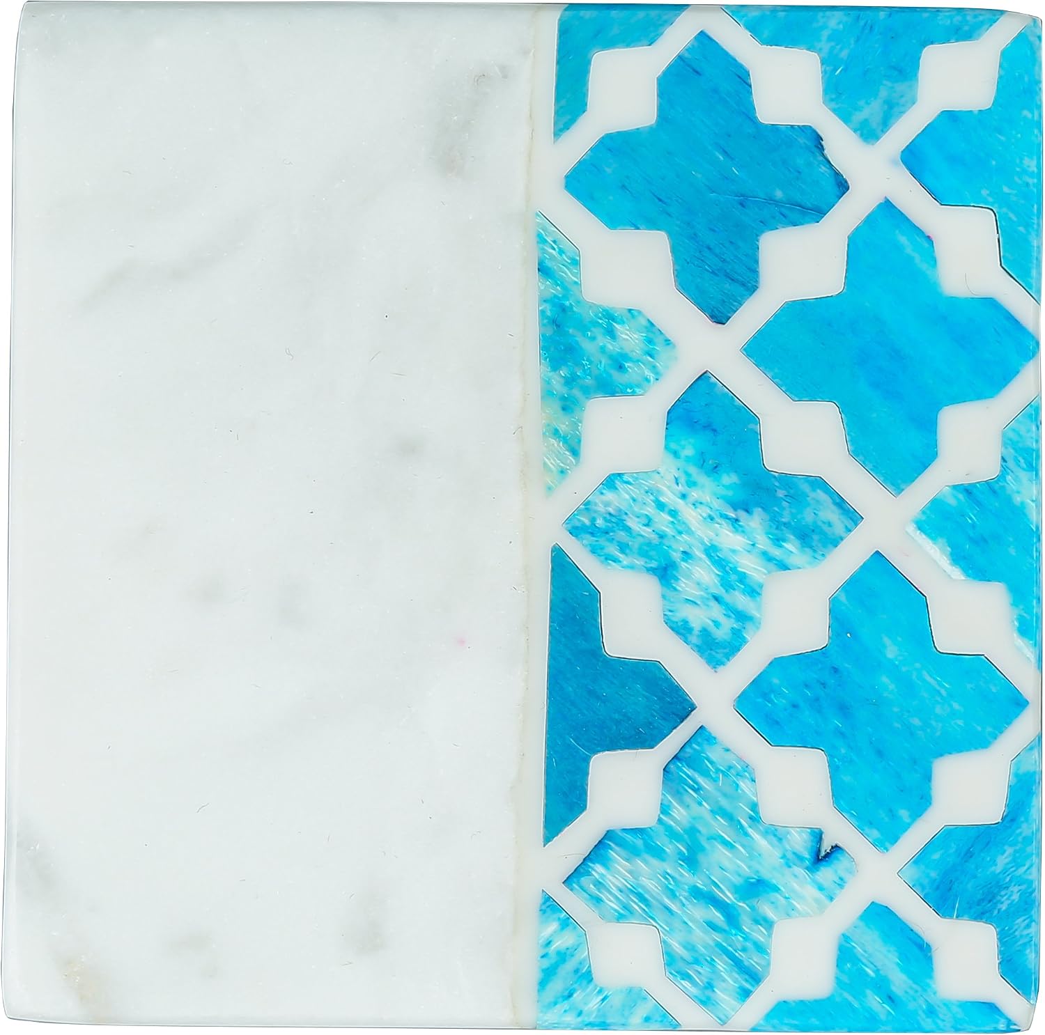 Thirstystone 4 Pack Natural Marble Square Coasters with Protective Cork Backing, Elegant, Luxourious, Easily Wipes Clean
