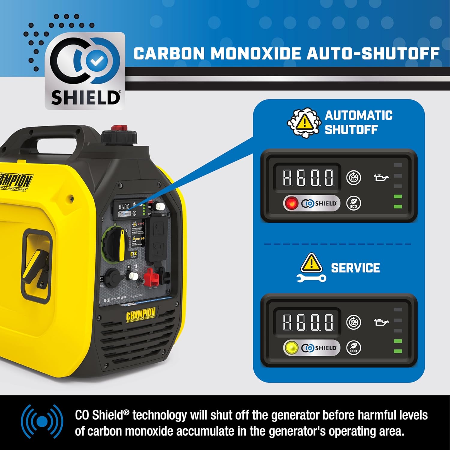 Champion Power Equipment 2500-Watt Ultralight Portable Inverter Generator with Quiet Technology and Free 3-Year Warranty | 39.7 lb, 53 dBA quiet