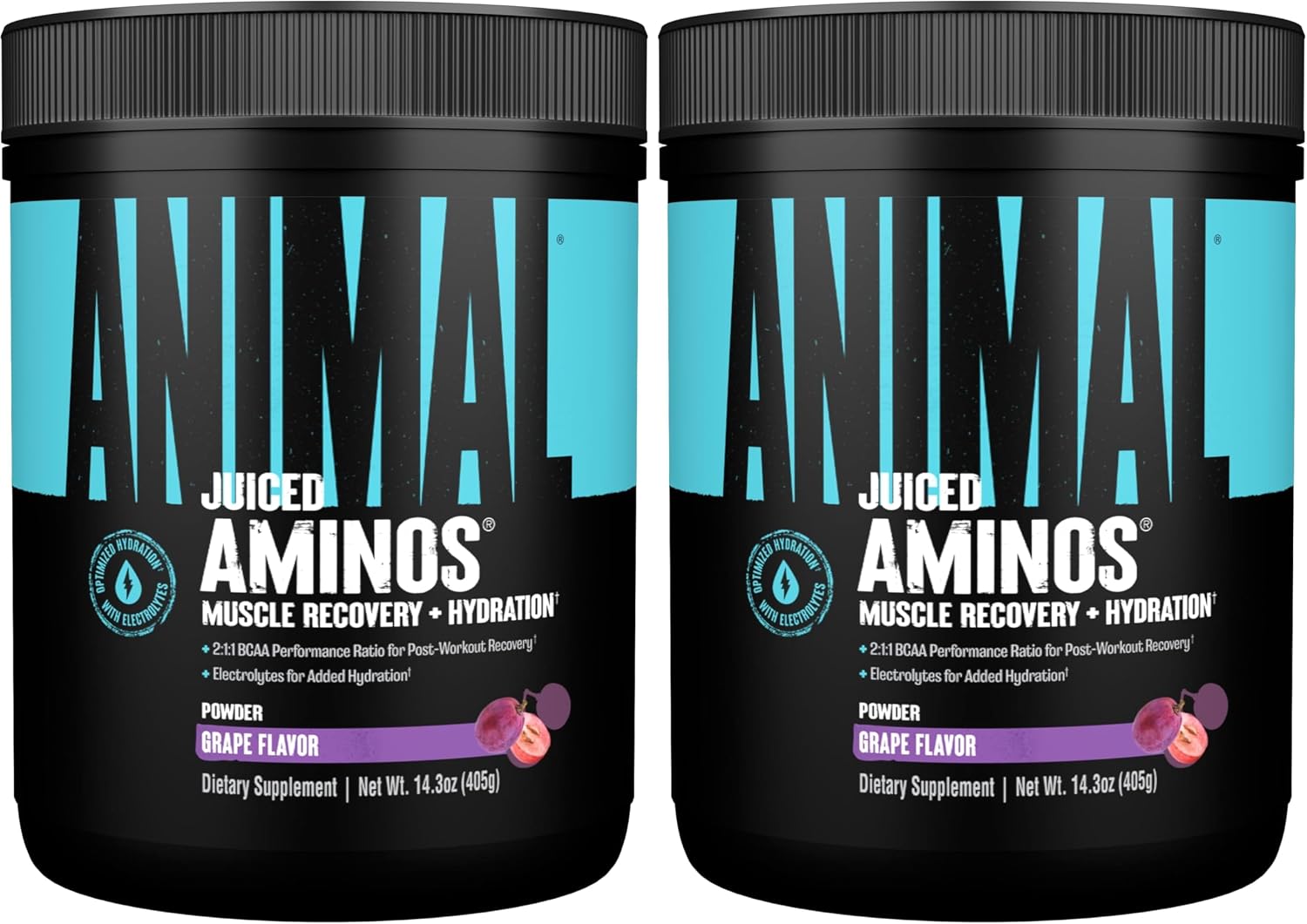 Animal Juiced Amino Acids - BCAA Powder EAA Matrix Plus Hydration with Electrolytes and Sea Salt Anytime Recovery and Improved Performance, Grape Flavor, 30 Servings